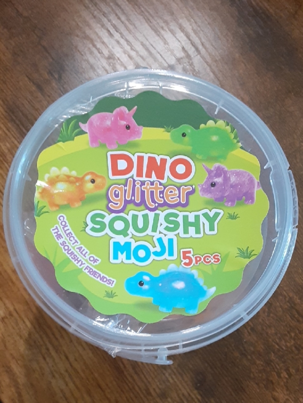 Dino glitter squishy